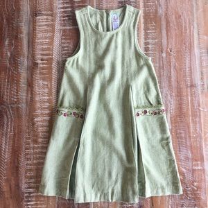 Vintage Gymboree Mad About Plaid sage green tweed jumper dress